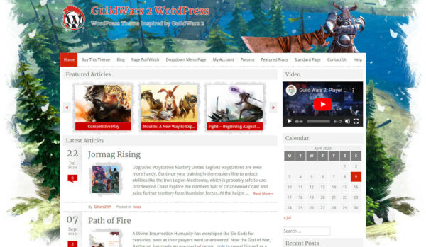 Guild Wars 2 WordPress theme